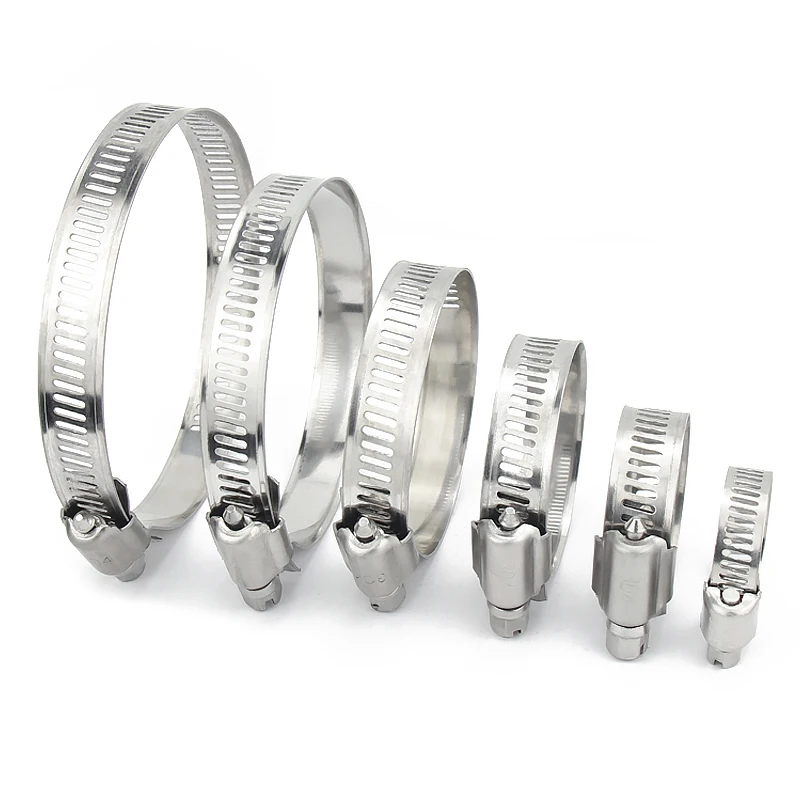 2/3/5pcs 304 Stainless Steel Worm Drive Hose Clamp Fastener For Water Pipe Washing Machine DIY Pipeline Installation Supplies