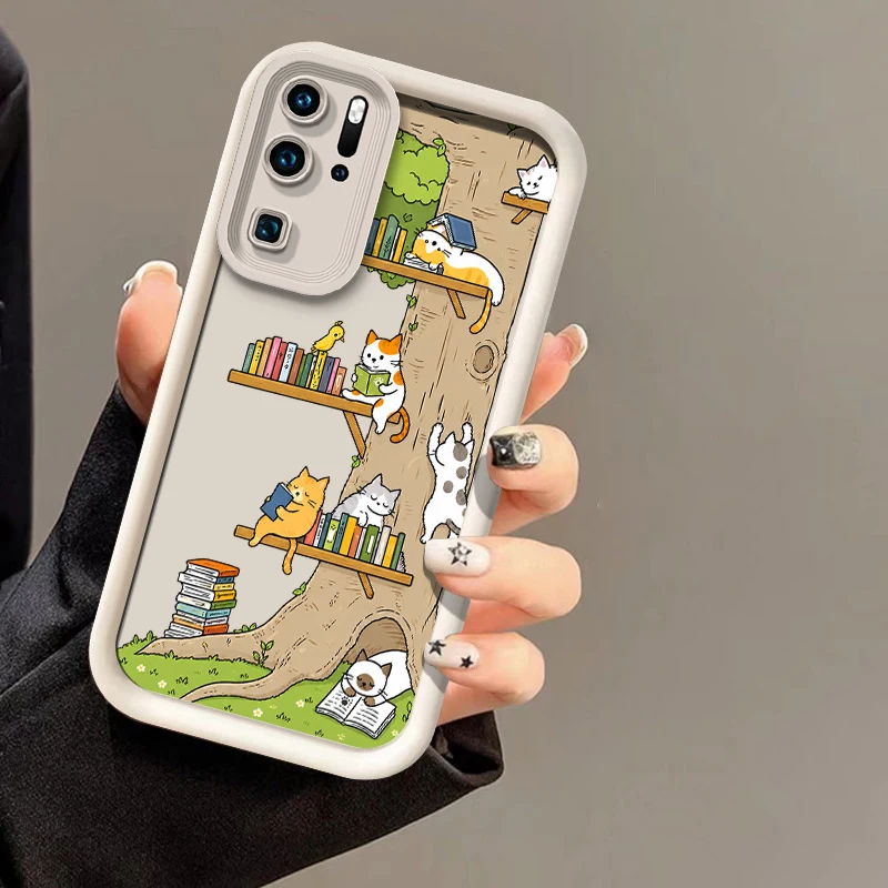 Cat Pattern Case For Huawei P20 P30 P50E P40 Lite P Smart Mate 20 30 40 50 Pro Y9 Prime 2019 Y7A Y9S Matte Shockproof Cases Capa - view 5