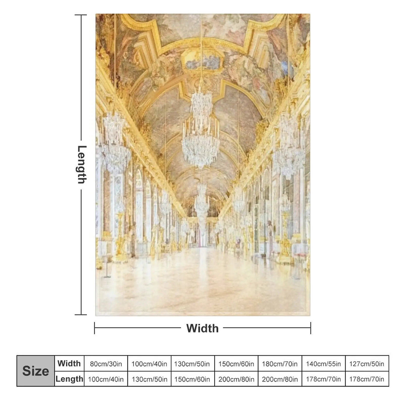 Versailles Hall of Mirrors Throw Blanket Heavy Hairy Luxury Designer Luxury Throw Blankets