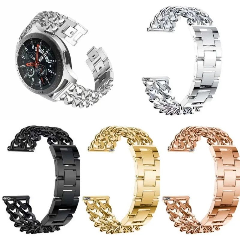 Correa de repuesto para reloj inteligente, pulsera Universal de Metal de 20mm y 22mm para Samsung Watch 3 y Huawei Amazfit
