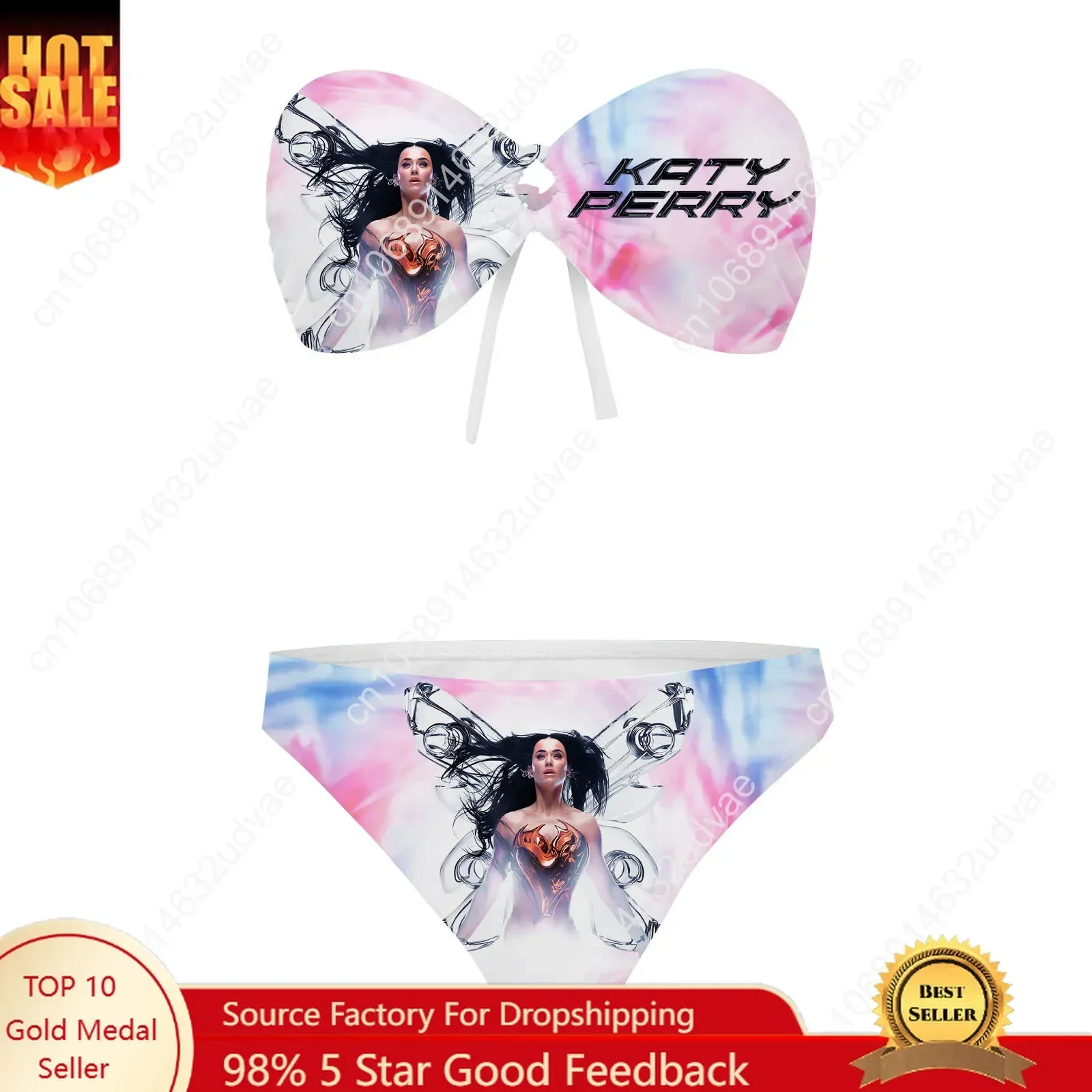 

Katy Perry Strapless Swimsuit Womens Bathing Suits Personalized Fashion Swimwear Pool Party Sexy Bikini Customize Beachwear