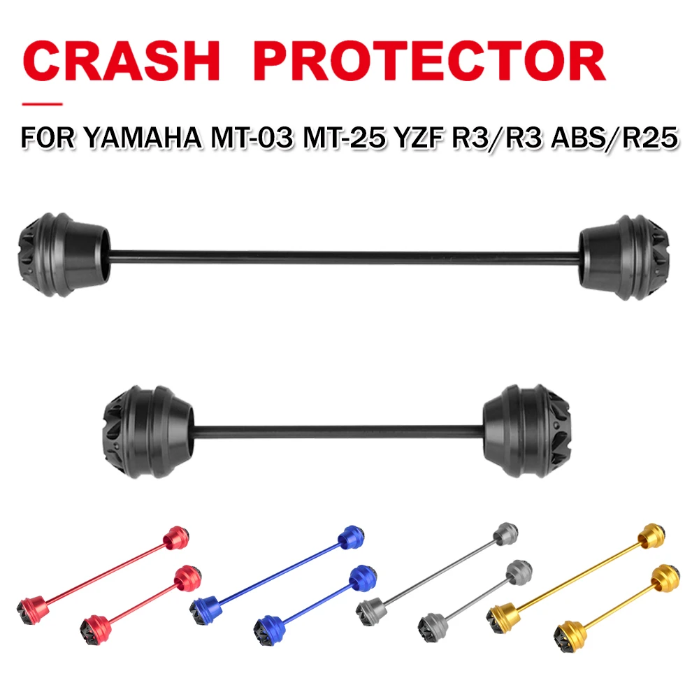 

For Yamaha MT03 MT25 MT-03 MT-25 YZF R3 R25 Motocycle Front Rear Wheel Axle Fork Crash Sliders Protector Crash Protection Kit