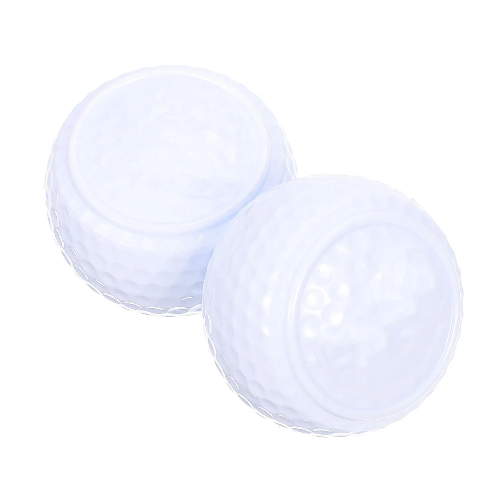 

2pcs Golf Training Balls Flat Design White Color Synthetic Rubber Practice Durable Golfing Accessories