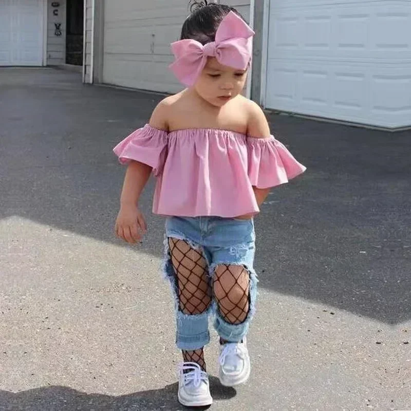 Girls Fashionable Fishnet Stockings Kids Baby Mesh Nylon Black Pantyhose Cute Lolita Jumpsuit JK Leggings Parent-Child Pantyhose image 3