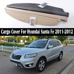 Rear Trunk Cargo Cover For Hyundai Santa Fe 2011-2012 Shield Shade Curtain Partition Board Privacy Blinds Security Accessories