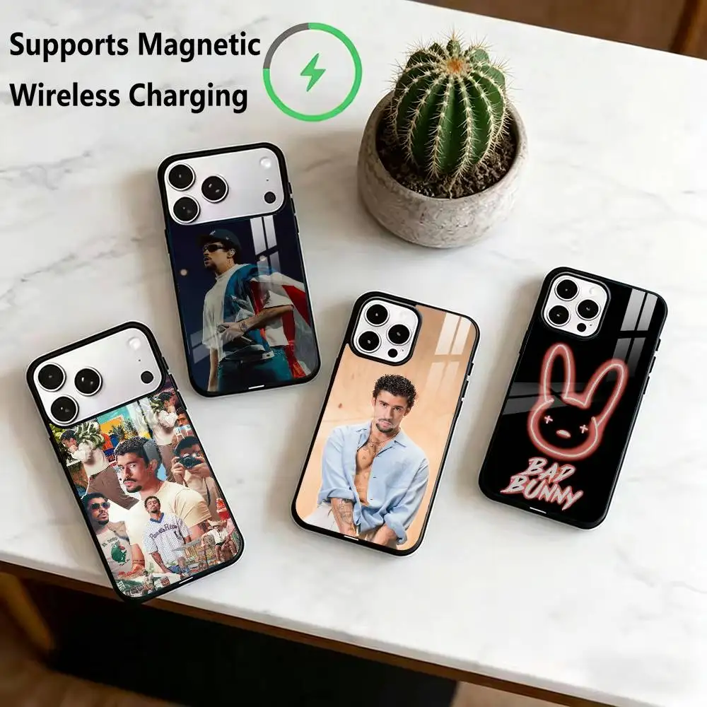 

B-Bad Bunnys DTMF Phone Case For iPhone17,16,15,14,13,12,11 Plus,Pro Compatible with magnetic wireless charging