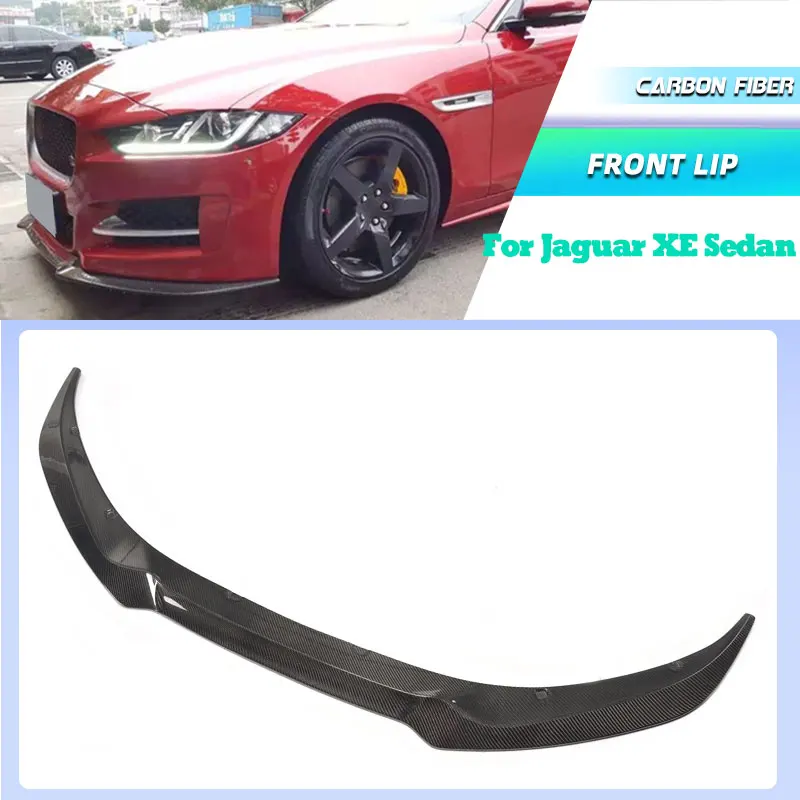 

Carbon Fiber Car Front Bumper Lip Spoiler for Jaguar XE Sedan 4-Door 2015-2017 Racing Front Lip Chin Apron Protector FRP Black