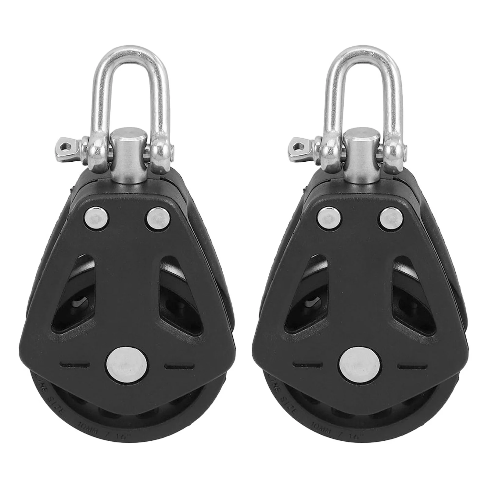 

2Pcs Marine Double Pulley Block Swivel Bearing Stainless Steel Nylon Sheave for Sailboat Kayak Rigging Low Friction Reliable