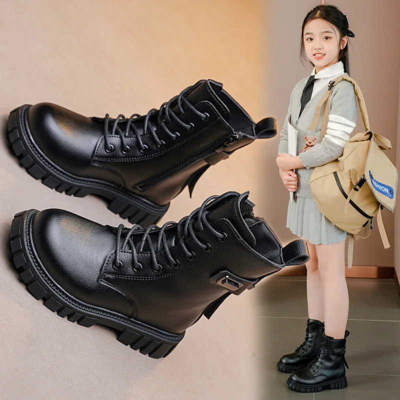 

Autumn/Winter New Sweetheart Baby Girls' Round Head Sports Mid Leg Boots Fashionable, Comfortable Cute Thick Bottom Horse Boots