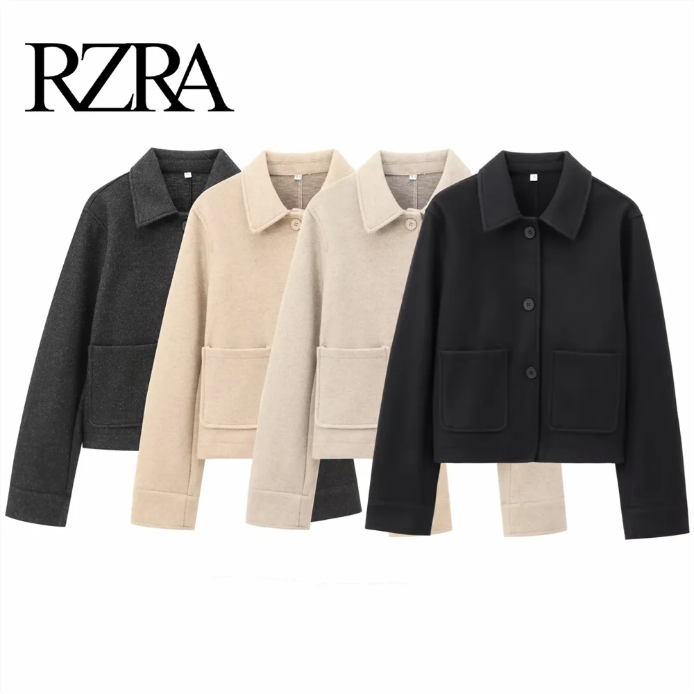 2024 Autumn/Winter New Product Women's Commuter Versatile Pocket Decoration Soft Collar Long Sleeve Coat