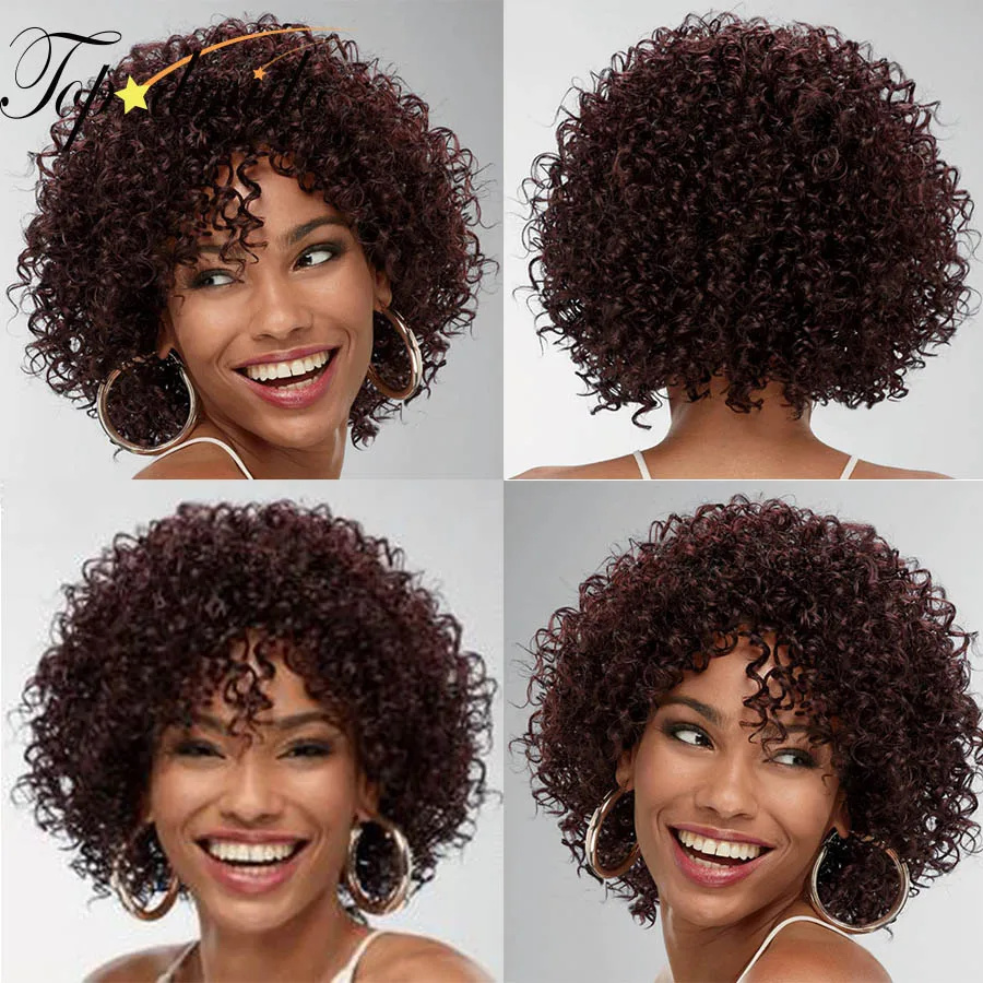 Topodmido Dark 99j Color Brazilian Hair Lace Bob Wig for Woman Short Curly Human Hair 4x4 Lace Closure Wig Glueless 13x4x4 Lace