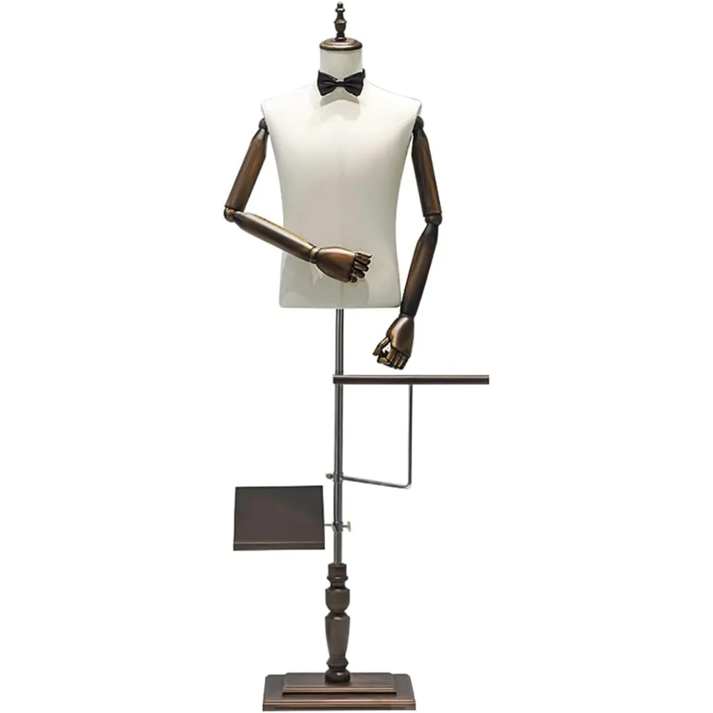 

73" Adjustable Male Mannequin Torso with Arm, Stand. Detachable Shoe & Pants Holders for Shop Window Display