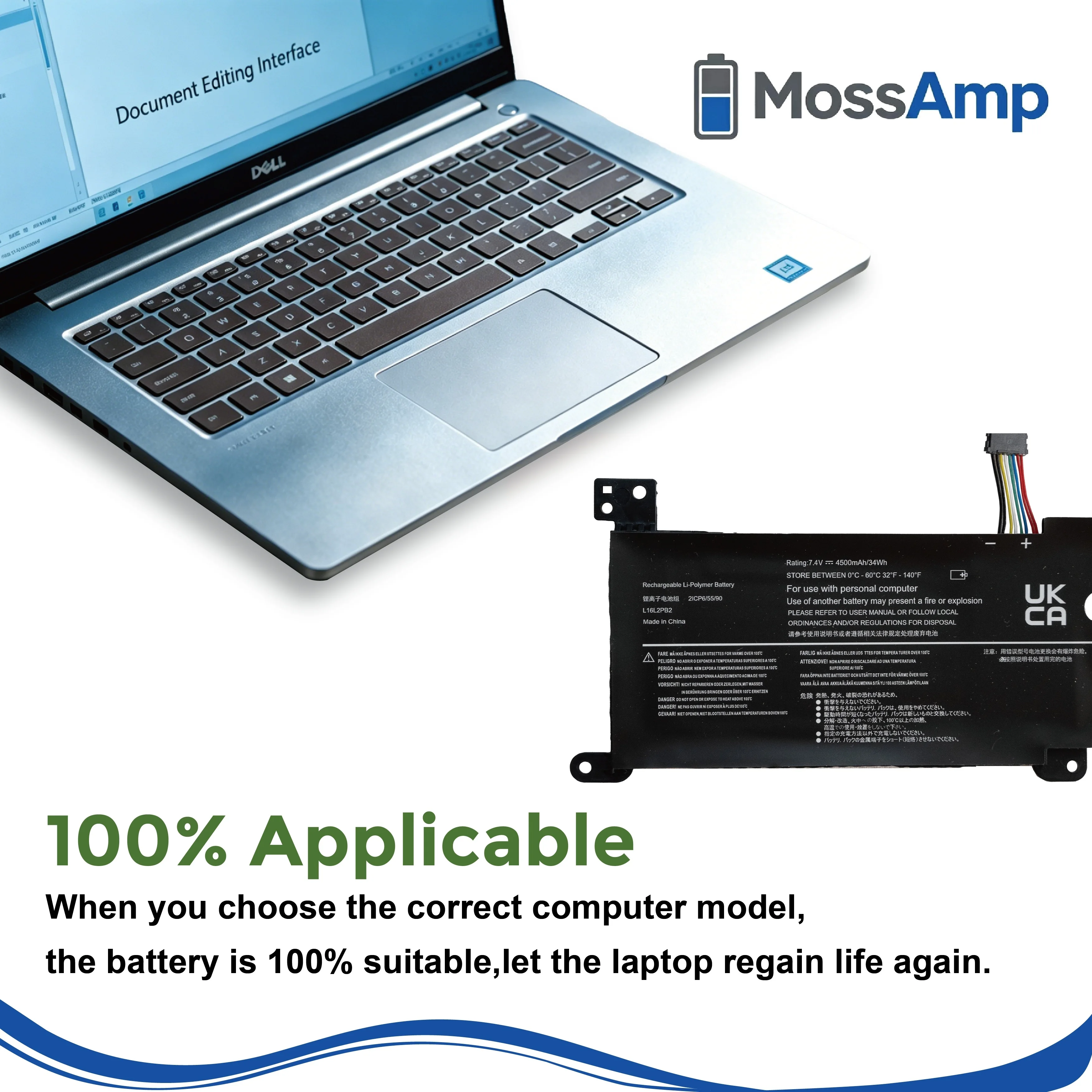 MossAmp 7.6V 30WH L16L2PB1 Laptop Battery for IdeaPad 320 520 320S V320 S145 330 L16C2PB1 L16M2PB3 L17L2PF1 view 5