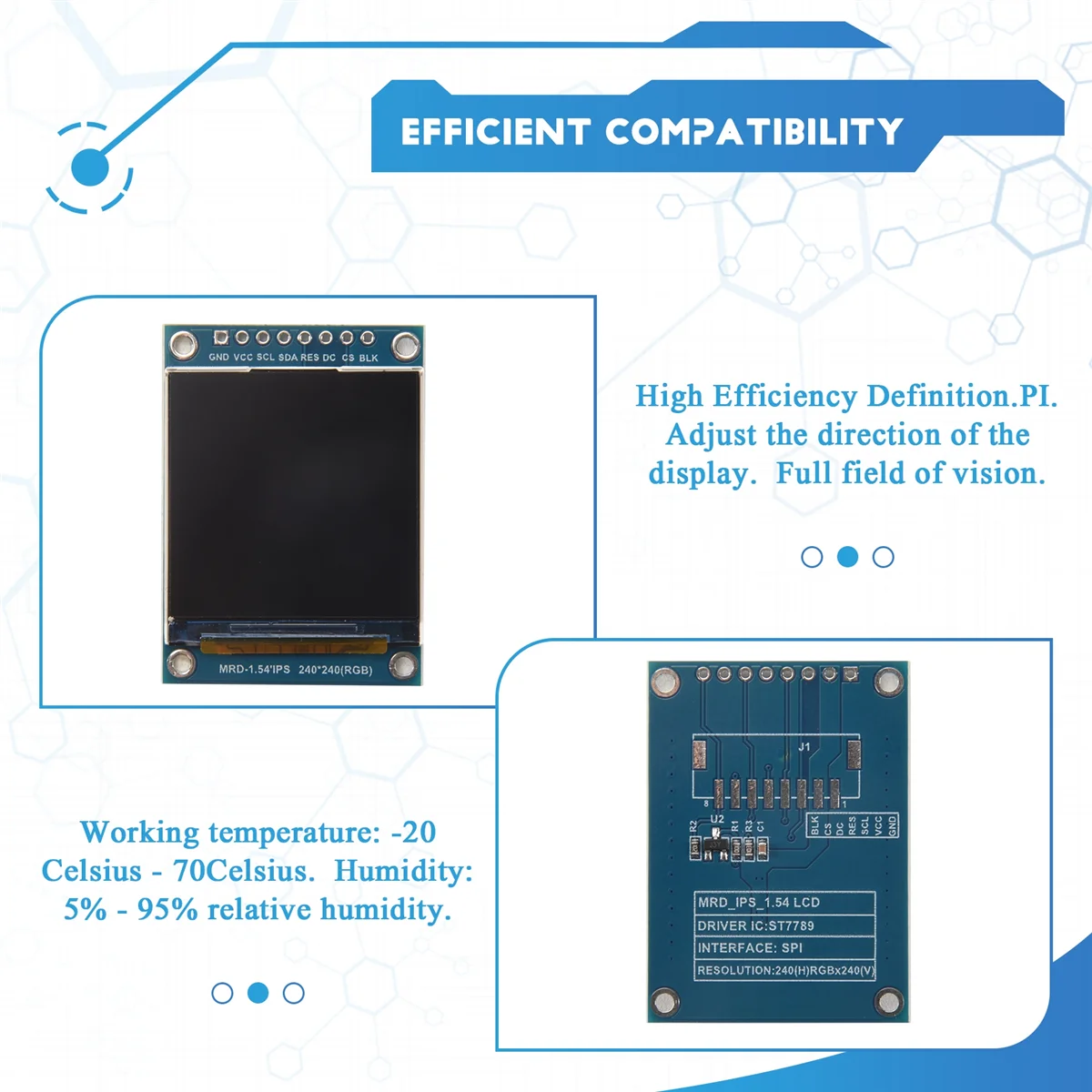【Offerta!】 Monitor LCD IPS HD con risoluzione 240X240 da 1,54 pollici Monitor LCD SPI ST7789 da 1,54 pollici