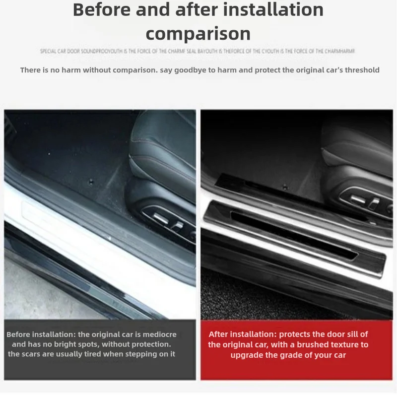 For Xpeng P7 P7+ 2022-25 Front Rear Door Sill Protector Welcome Pedal Cover Anti-drity Anti-scratch Strip Protective Accessory 3