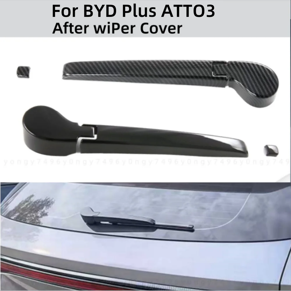 

Car Upgrade Tools Glossy Black After wiPer Cover Decoration Accessories For BYD Plus ATTO3 ABS Plastic Trim Paste Style