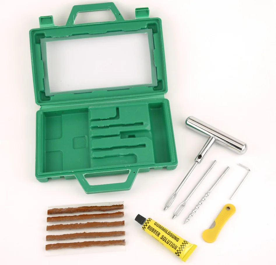 Car Tire Repair Tool Set With Plastic Tool Box 11-Pieces Emergency Repair Kits view 3
