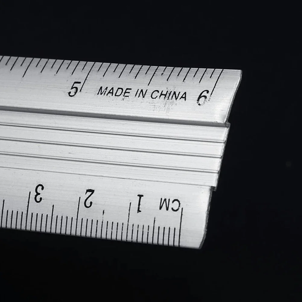 Versatile Dual Scale Aluminum Alloy Straight Ruler Protective Scale Measurement Engineer's Drawing Tool 15/20/30cm