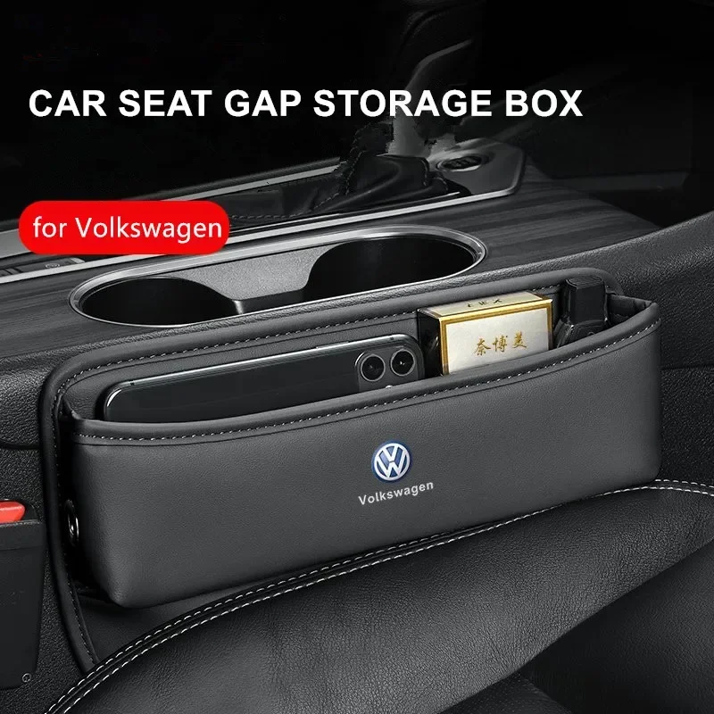 

Органайзер для зазора автомобильного сиденья, кожаный ящик для хранения, аксессуары для интерьера для VW Volkswagen Golf Polo Passat Tiguan Touran Jetta