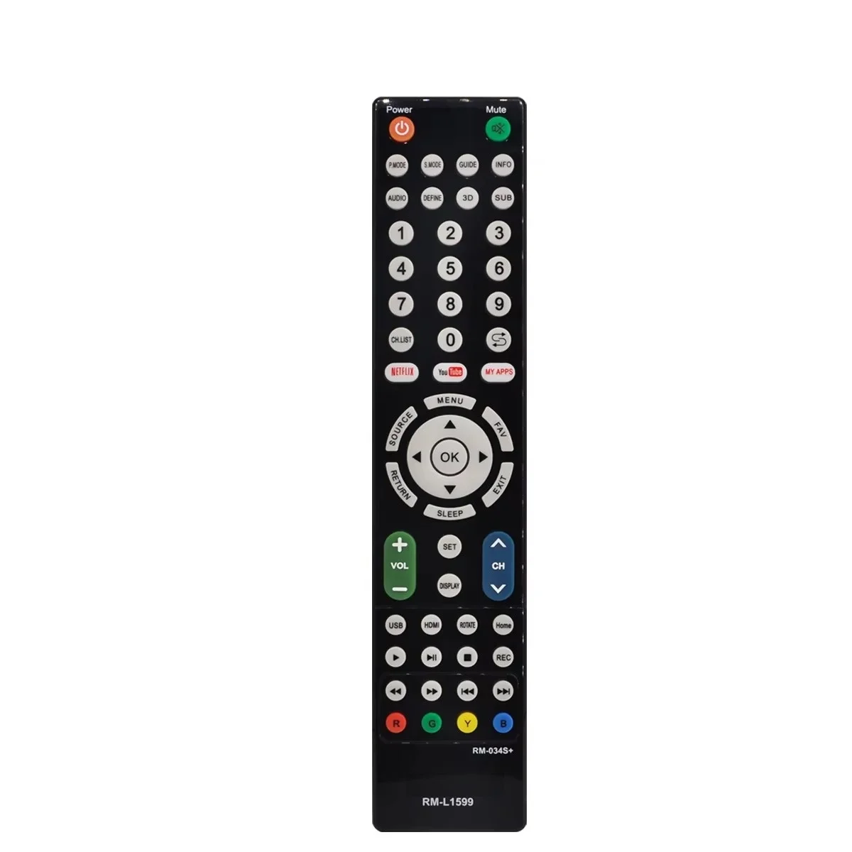 New Remote Control RM-L1599 RM-034S for LCD TVs - Replacement Control for Your Television No Setup Required
