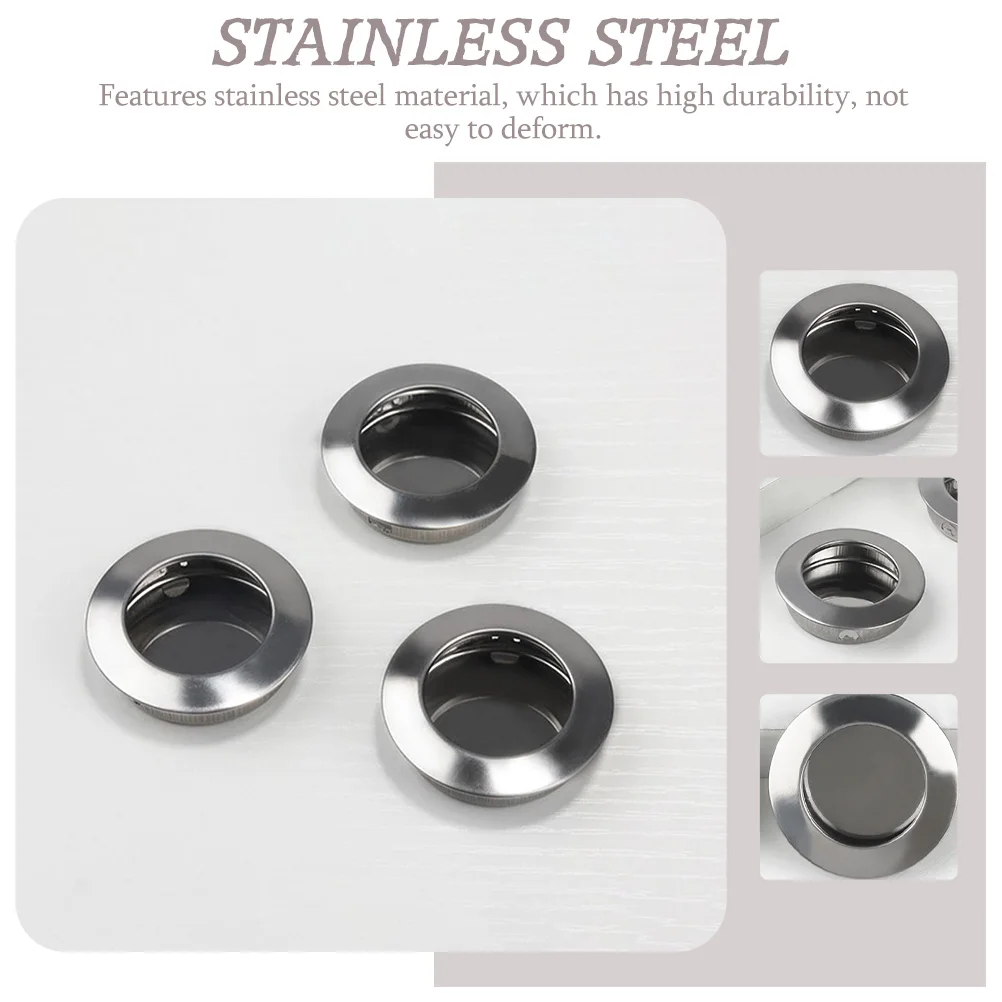 

20pcs Invisible Pull Handles Stainless Steel Cabinet Pulls For Kitchen Drawer Furniture Embedded Handle Hardware Fittings