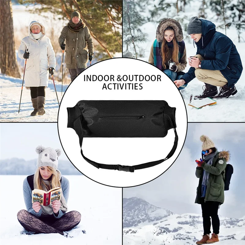 

RTSHE-Football Hand Warmer With Zipped Pocket And Adjustable Waist Strap Handwarmer For Cold Weather Baseball Hiking Camping