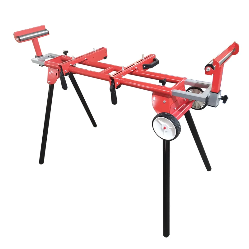 

Universal Collapsible Rolling Folding Miter Saw Stand Quick Attach, Compact And Portable With Extension Rail And Rollers