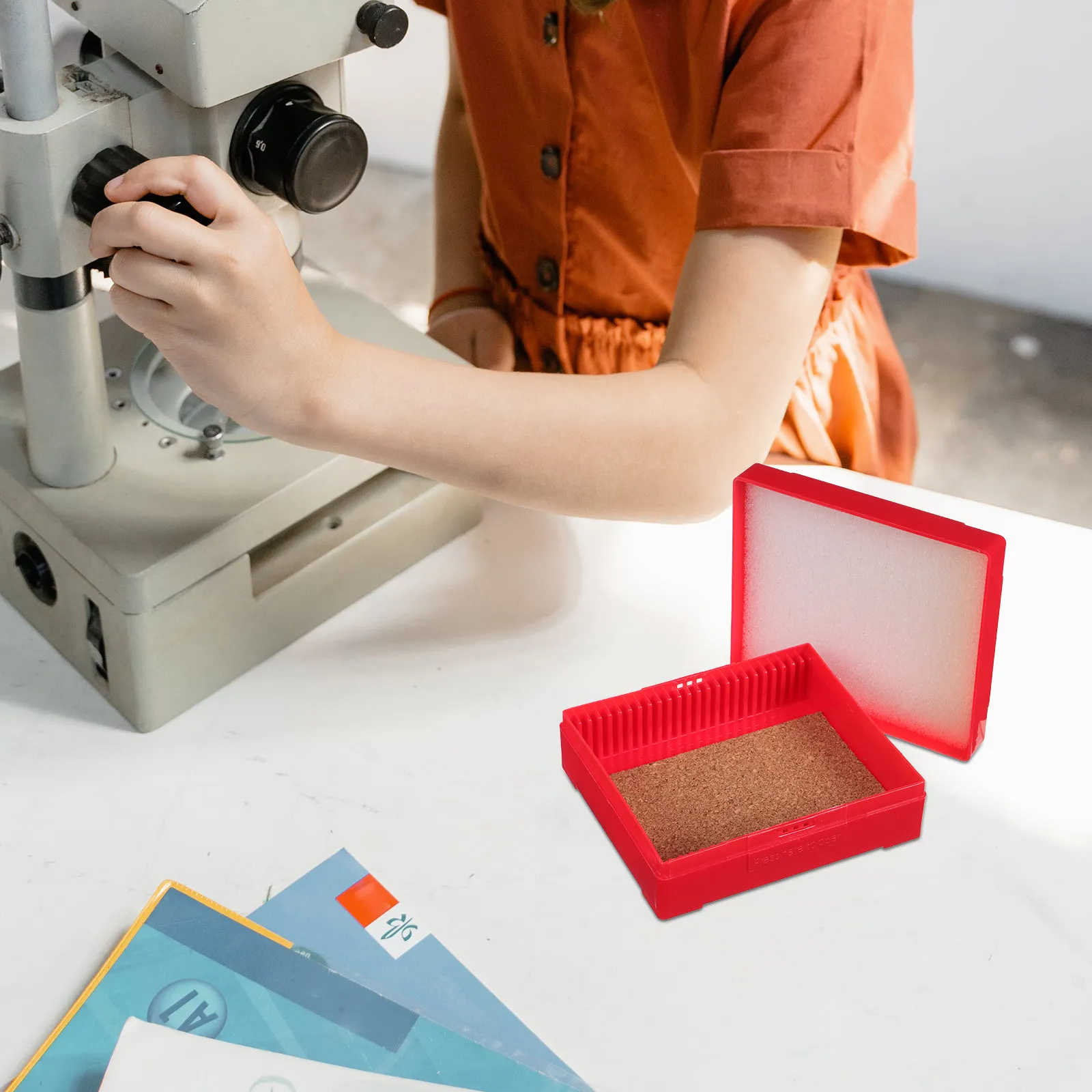 Reusable Slide Boxes Laboratory Organizer Slides Microscope Accessories Cabinet Multi-purpose