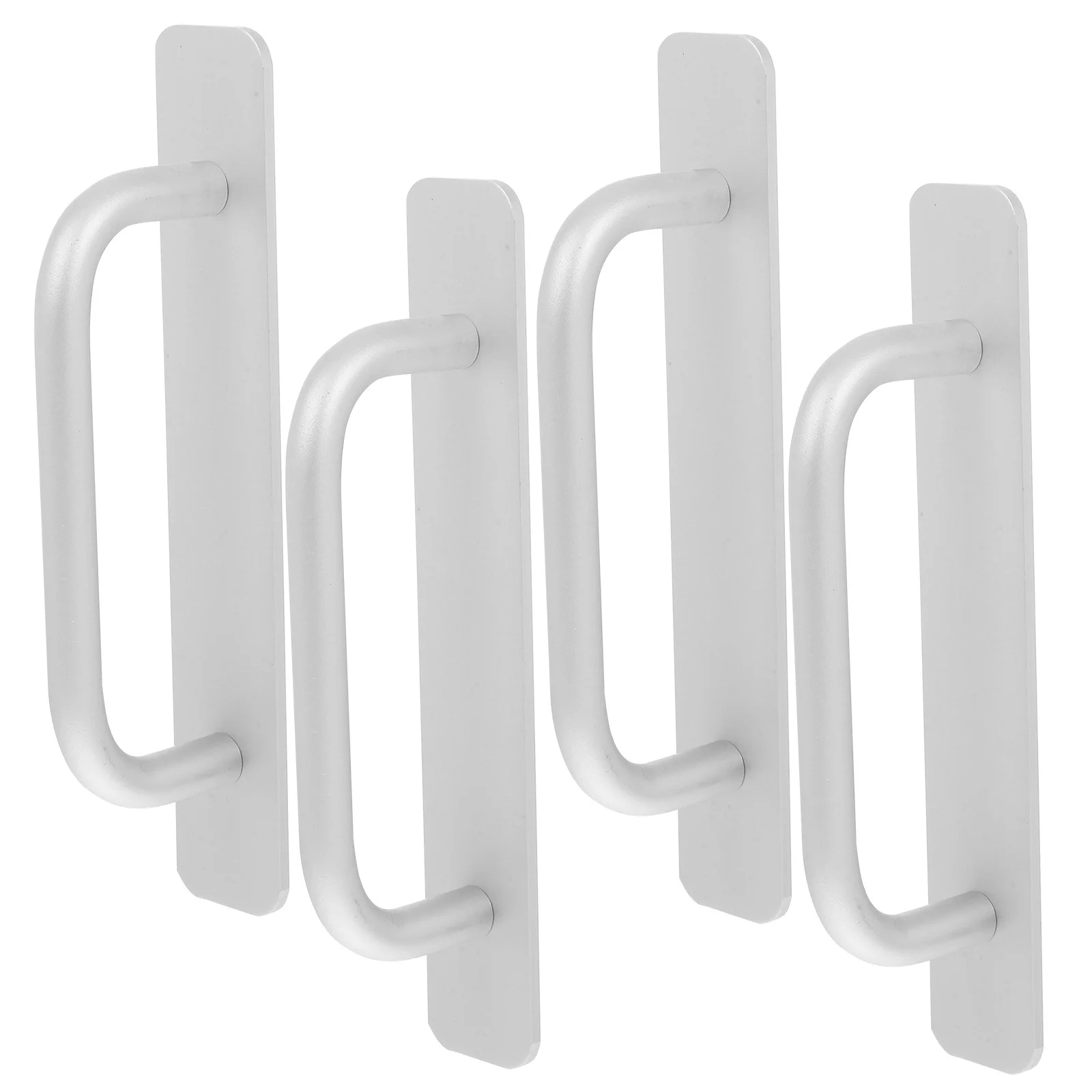 

4pcs Aluminum Alloy Stick On Pull Handles 15Cm No Drill Sliding Door Handle Balcony Window Closet Adhesive Pulls Surface Mount