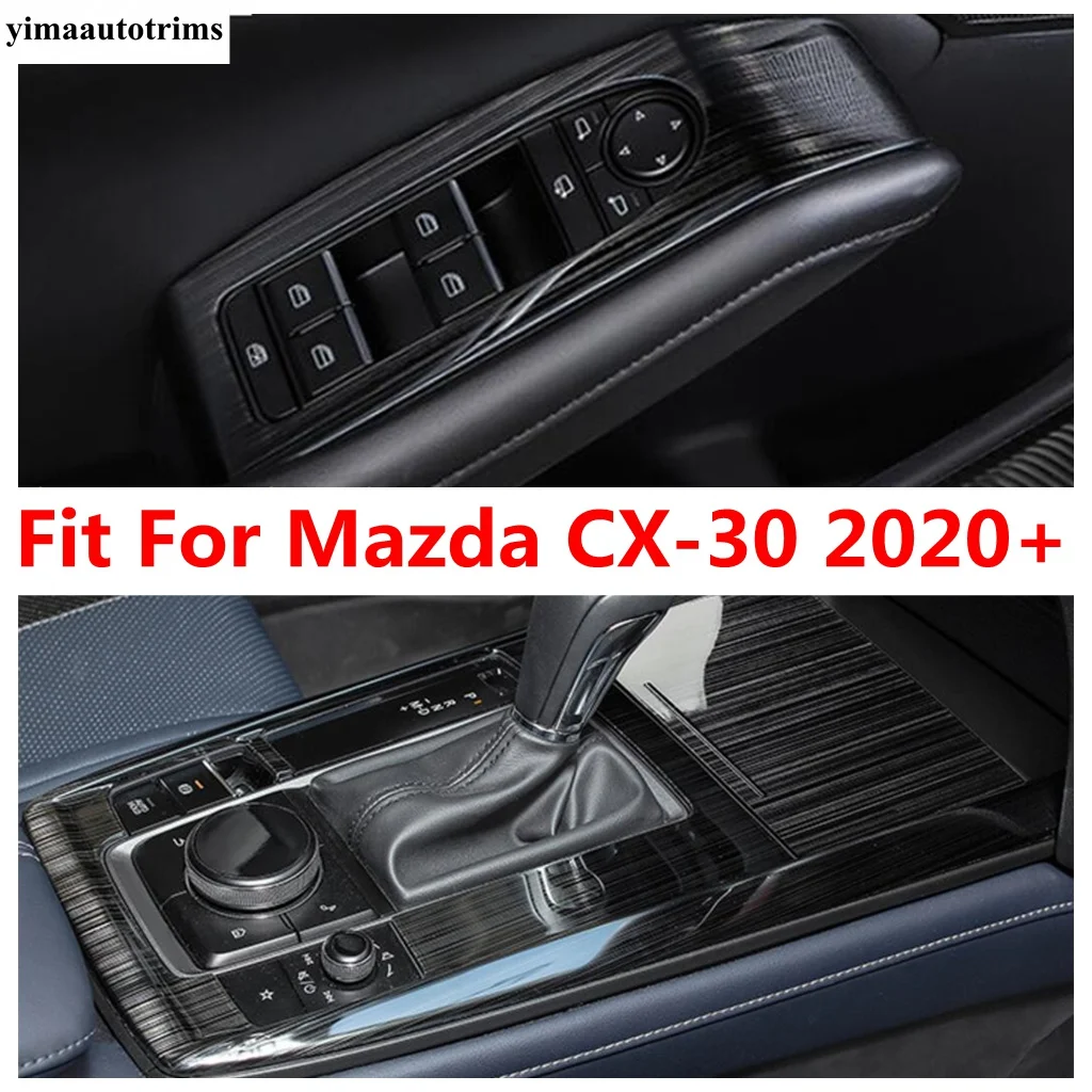 

Central Control Gear Shift Panel / Window Glass Lift Button Cover Trim For Mazda CX-30 2020 - 2024 Stainless Steel Accessories