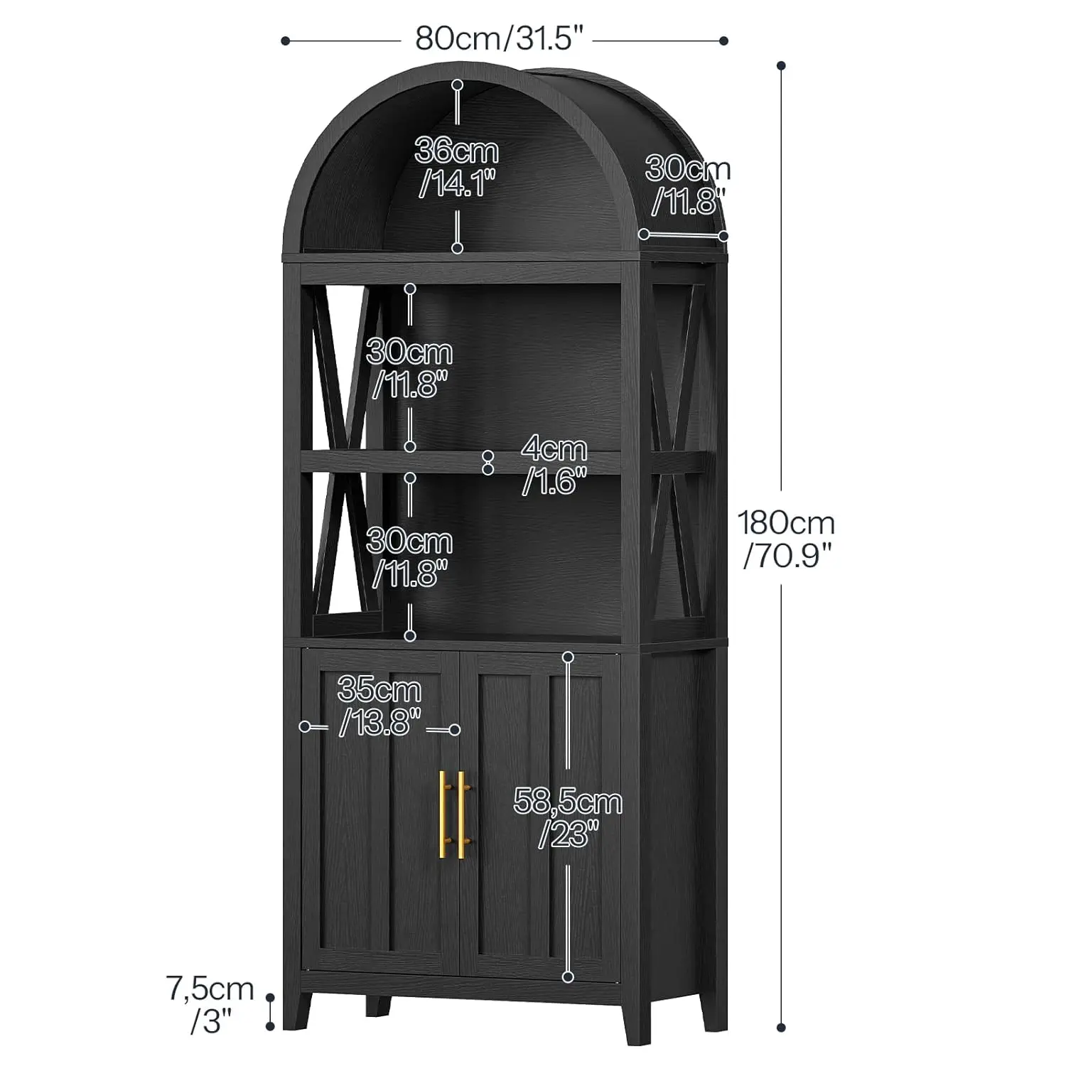 5-tier open shelf wooden media storage cabinet for living room