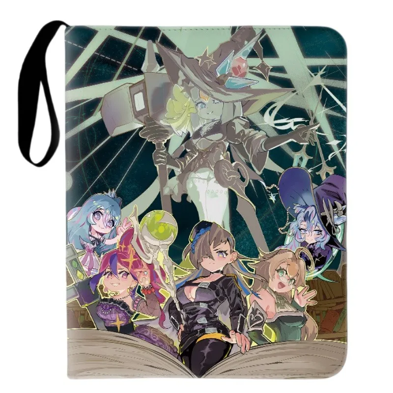 Yu-Gi-Oh! Livro de Cartas Witchcrafter Madame Verre 9 Grid Black Page em Couro com Zíper Lateral para Coleção de Cartas TCG OPCG