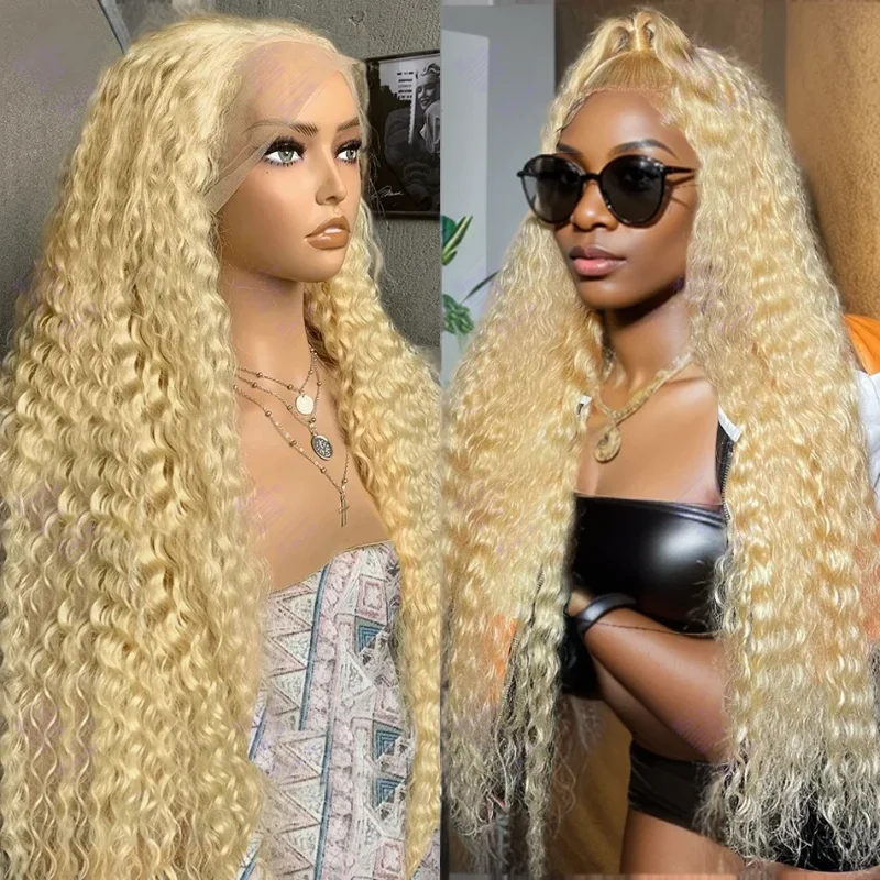 Blonde Wig 13x6 HD Lace Deep Wave Frontal Curly Wigs 100% Choice 613 Colored Human Hair Quality Brazilian Cheap Wigs on Sale