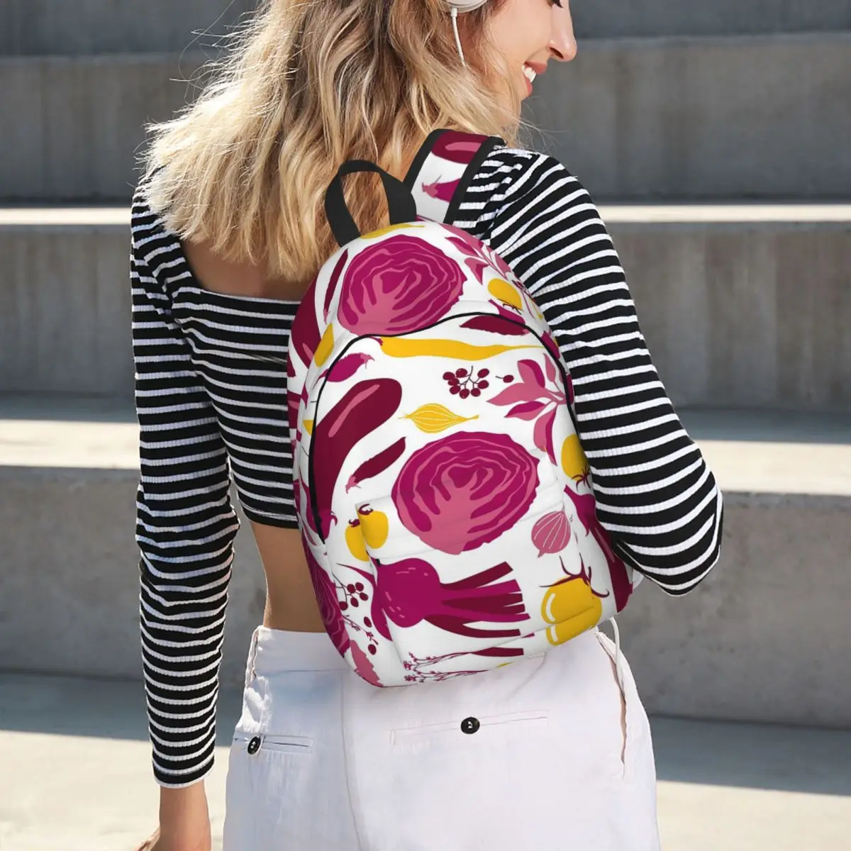 Vegetables Healthy Pattern Student Backpack School Bag Hiking Travel Daypack for Boys Girls Bookbag Shoulder Bags