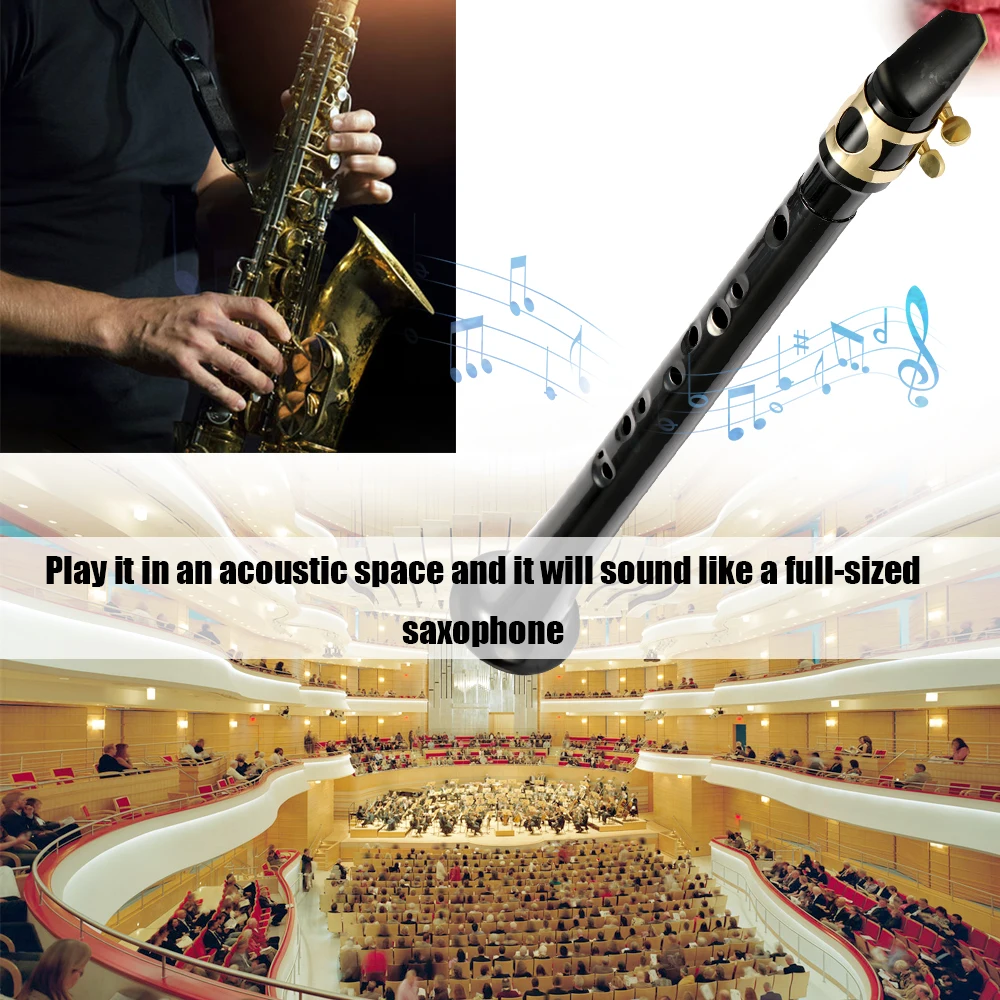 Black Pocket Sax Mini Portable Saxophone C-Key Little Saxophone With Carrying Bag Woodwind Instrument