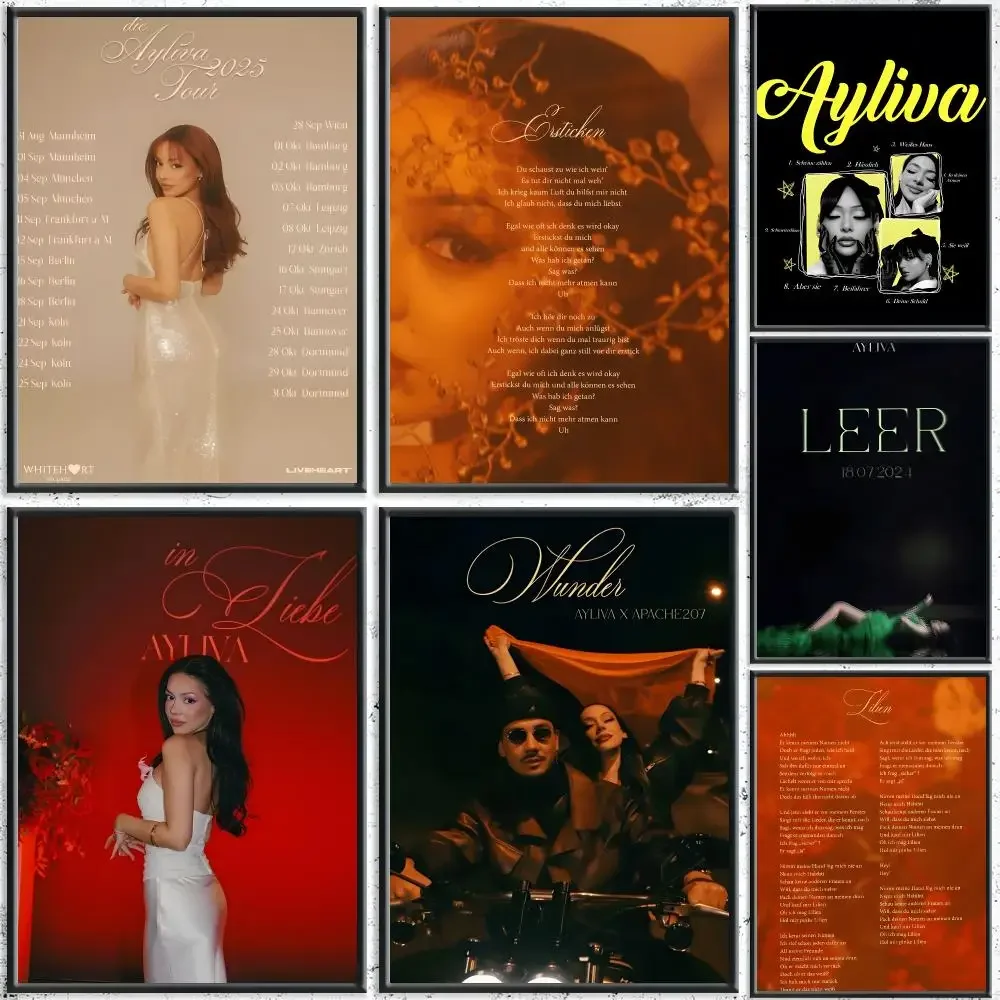 Trendy Singer A-AylivaS Poster HD Self-Adhesive No Residue After Removal Ideal for All Kinds of Wall Decor