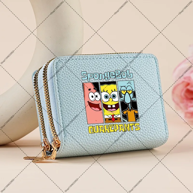SpongeBob SquarePants Cute Wallets Cartoon Anime Pattern Printed Card Holder Unisex Portable Wallet Women Men Fashion Purse Gift
