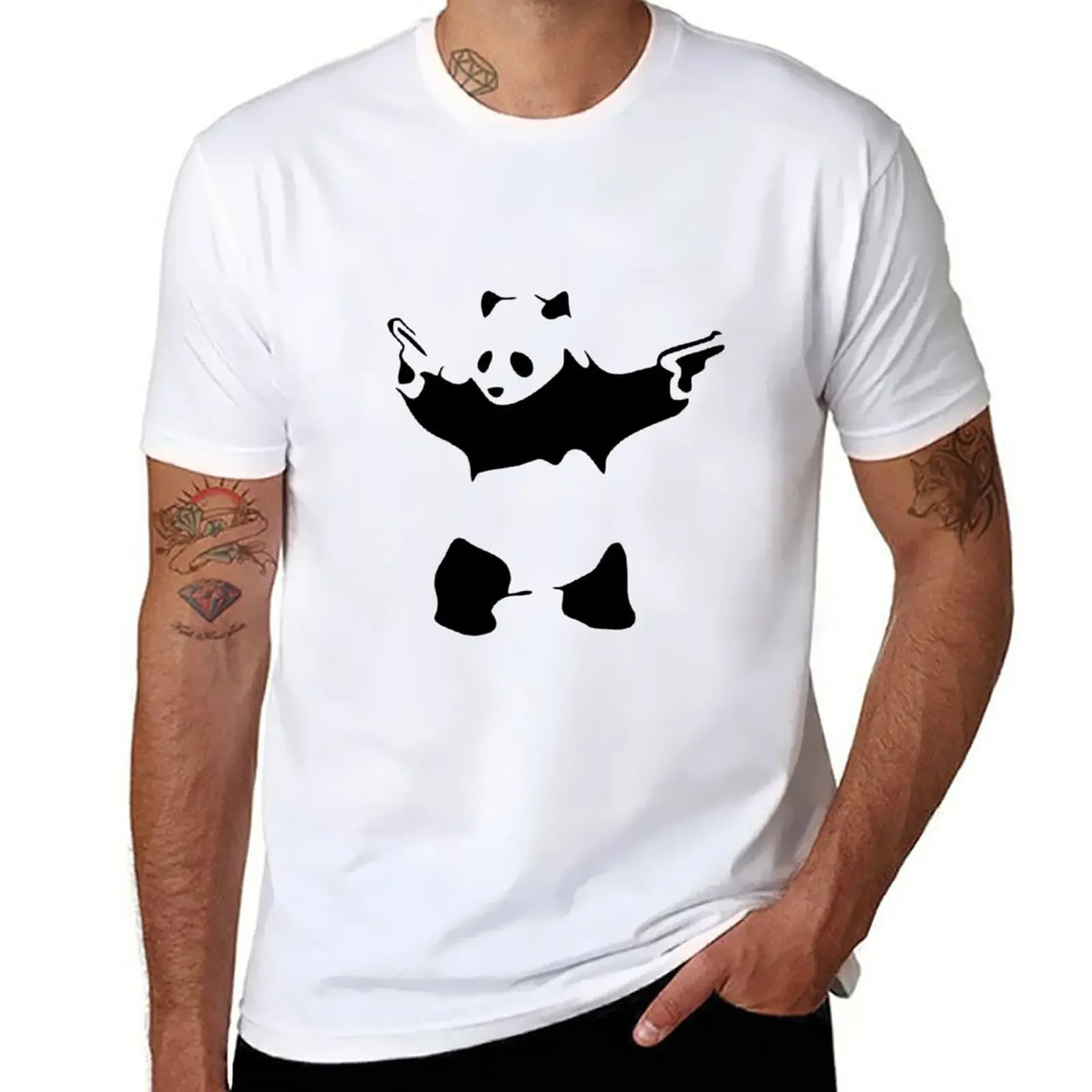 Funny Gangster Panda T-Shirt korean fashion tees mens funny t shirts