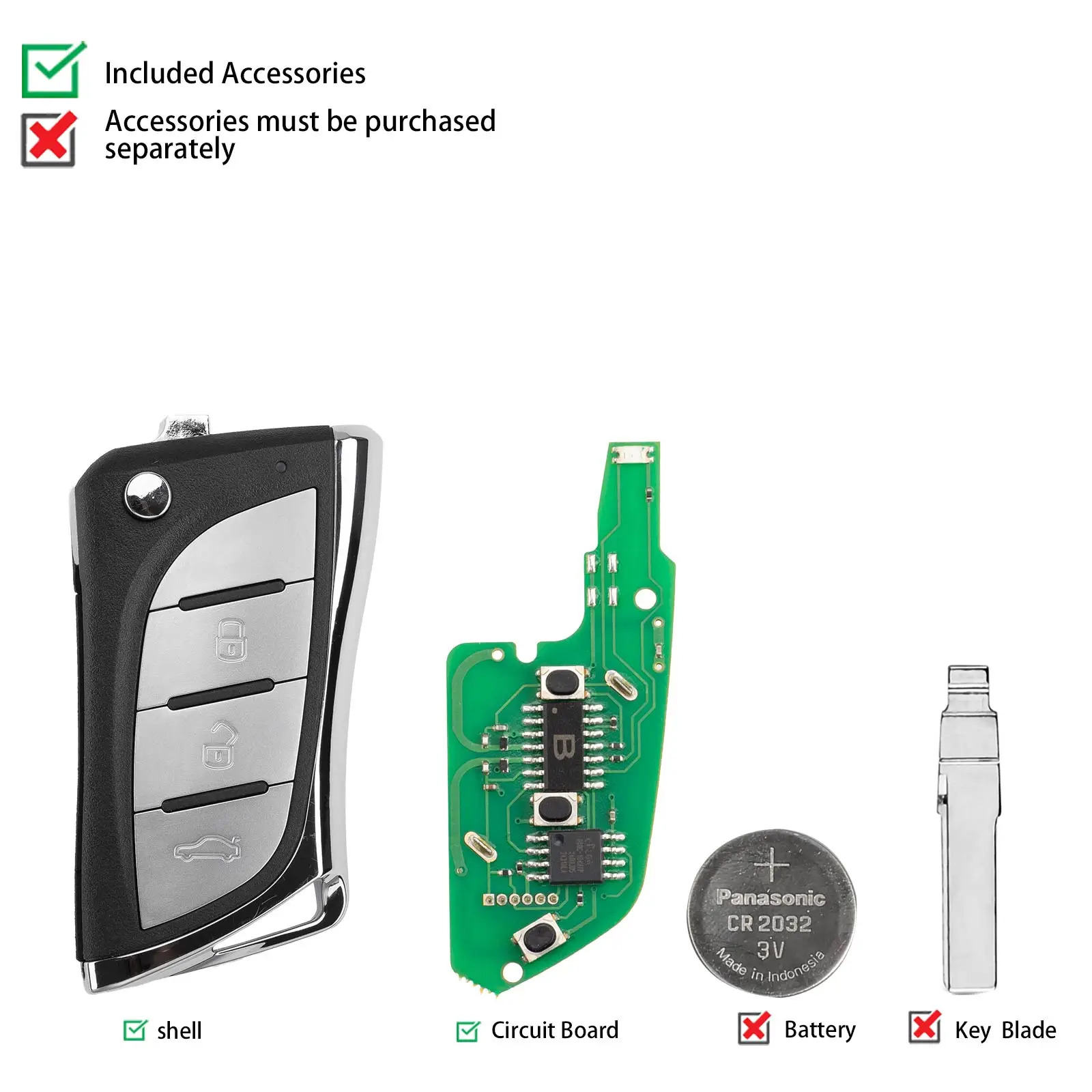 KEYDIY KD B24-3 Universal Flip Remote Key 3 Buttons Compatible with Lexus Type