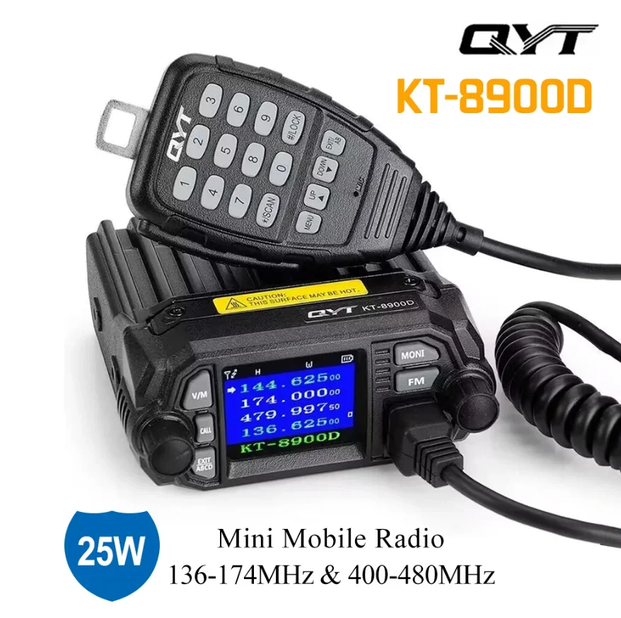 QYT KT-8900D Mini radio mobilne dwuzakresowy 136-174 MHz i 400-480 MHz 25 W Walkie Talkie KT8900 stacja nadawczo-odbiorcza