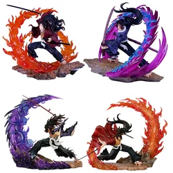 Hot 23cm Demon Slayer Kokushibo Tsugikuni Yoriichi Figure Gk Fierce Battle Action Figurine Pvc Statue Model Dolls Decor Toys