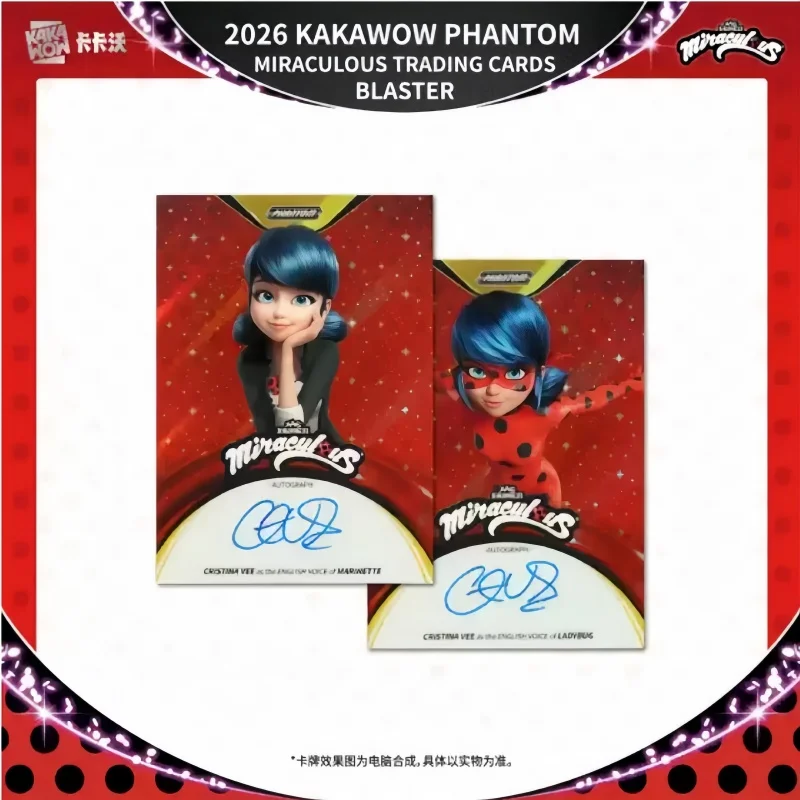 Original KAKAWOW 2026 PHANTOM Miraculous Trading Cards Collection Miraculous Ladybug Collectible Cards Booster Box Card Gifts