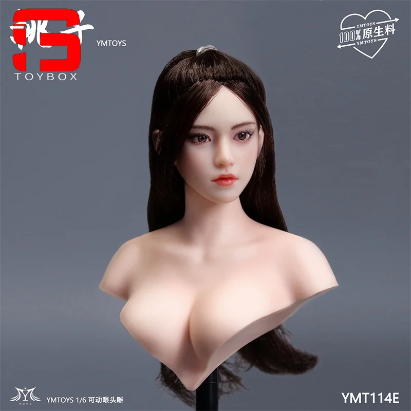 YMTOYS YMT114 1/6 bewegliche Augen asiatische Schönheit Taozi Kopf Sculpt Fit 12 Zoll PH blasse Haut weibliche Soldat Actionfigur
