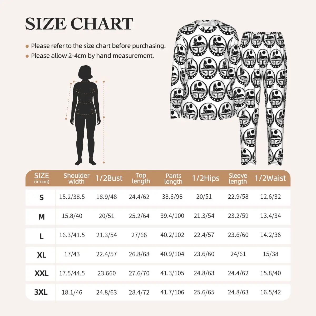 Chechen Wolf Coat Of Arms Ichkeria Chechnya Round Neck Long Sleeve Nightgowns for Sleepshirts Women Loose Pajama Set Long Pants