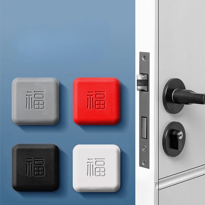 1pc Anti-collision Pad Door Pad Door Suction Punch-free Silicone Anti-collision Sticker Door Stopper Door Handle Buffer Pad