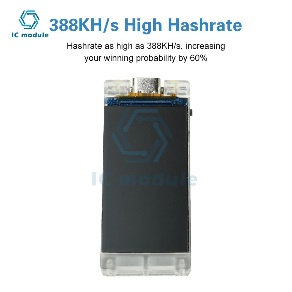 ESP32-R8 Development Board with 1.9 Inch TFT Screen - T190 Module for Hash Rate Calculation (388KH/s) WiFi BT & Type-C