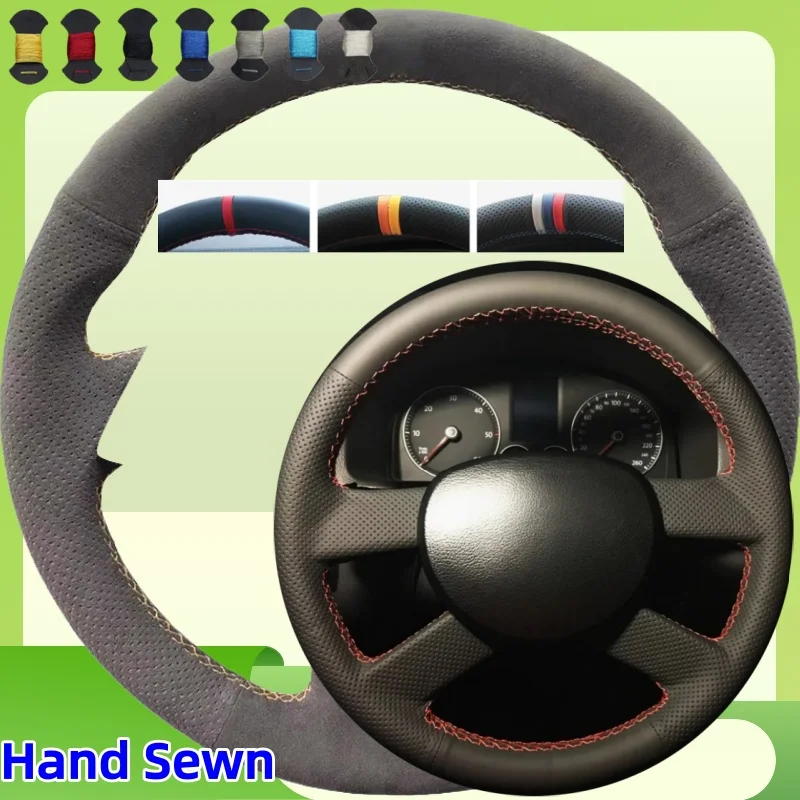 

Customize Hand-stitched NonSlip Ventilate Suede Steering Wheel Cover For Volkswagen VW Polo 2003-2006 Car Interior Accessories