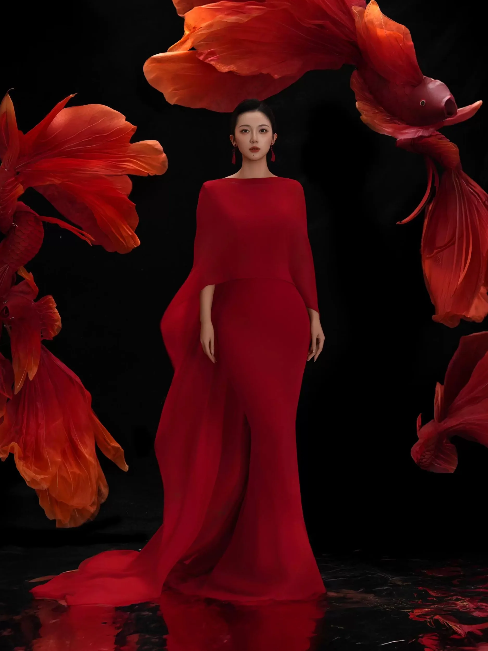 

Red Koi Morning Robe Aosphere Sensation Retro New Chinese Sle Wedding Dr Long Skirt Women New Year Studio Photoaphy ...