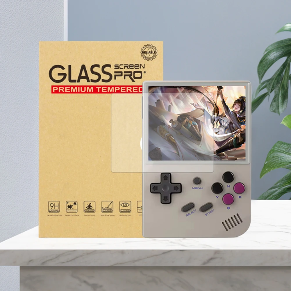 واقي للشاشة فيلم 9H HD الزجاج المقسى فيلم الزجاج المقسى طبقة رقيقة واقية ل Anbernic RG35XX/RG35XX زائد لعبة الملحقات