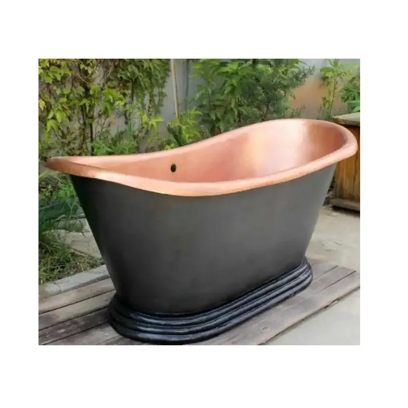 Pure Copper Soaking Bathtub Boat Shape Freestanding Tub for Bathroom Decoration Direct Factory Supply Best Price
